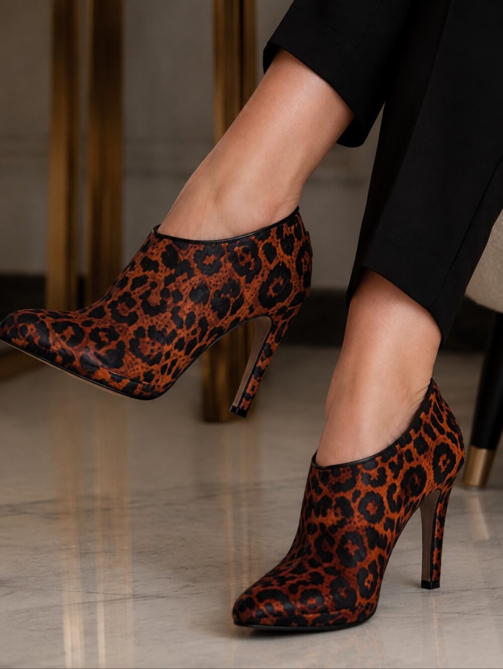 LK BENNETT CALF HAIR LEOPARD HEELS SZ 9